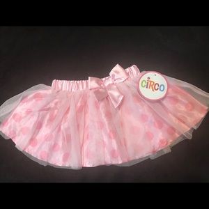 Pink tulle and satin like skirt